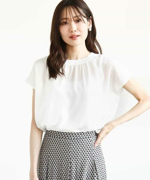 MK MICHEL KLEIN / エムケーミッシェルクラン シャツ・ブラウス | ストレッチデシンフレンチスリーブブラウス/接触冷感/UVカット/洗える | 詳細18