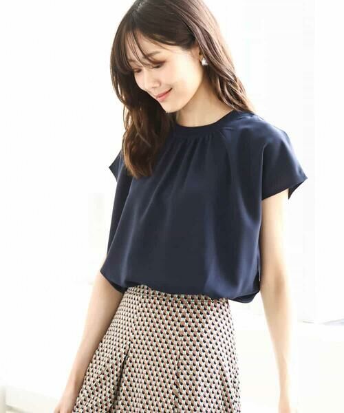 MK MICHEL KLEIN / エムケーミッシェルクラン シャツ・ブラウス | ストレッチデシンフレンチスリーブブラウス/接触冷感/UVカット/洗える | 詳細23