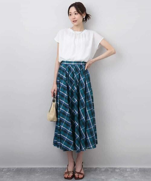 MK MICHEL KLEIN / エムケーミッシェルクラン シャツ・ブラウス | ストレッチデシンフレンチスリーブブラウス/接触冷感/UVカット/洗える | 詳細6