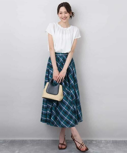 MK MICHEL KLEIN / エムケーミッシェルクラン シャツ・ブラウス | ストレッチデシンフレンチスリーブブラウス/接触冷感/UVカット/洗える | 詳細8