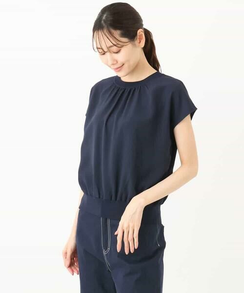 MK MICHEL KLEIN / エムケーミッシェルクラン シャツ・ブラウス | ストレッチデシンフレンチスリーブブラウス/接触冷感/UVカット/洗える | 詳細9