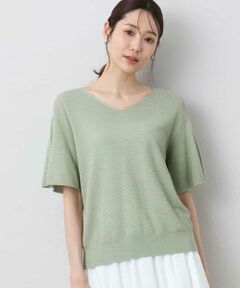 MK MICHEL KLEIN / エムケーミッシェルクラン ニット・セーター | フレアースリーブVネックニット/UVカット/洗える