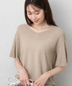 MK MICHEL KLEIN / エムケーミッシェルクラン ニット・セーター | フレアースリーブVネックニット/UVカット/洗える