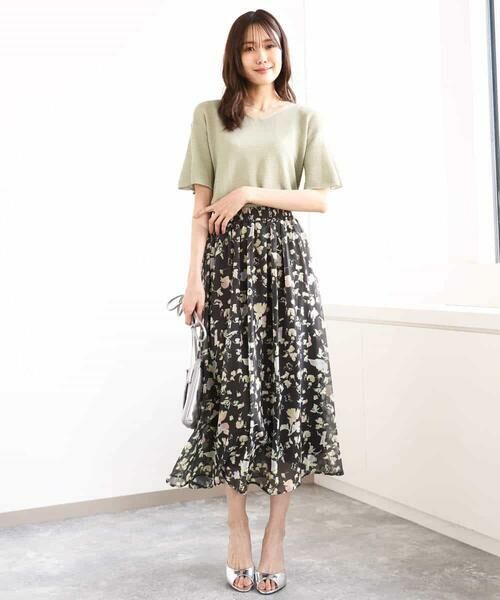 MK MICHEL KLEIN / エムケーミッシェルクラン ニット・セーター | フレアースリーブVネックニット/UVカット/洗える | 詳細14