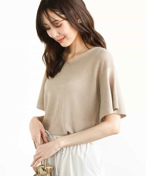 MK MICHEL KLEIN / エムケーミッシェルクラン ニット・セーター | フレアースリーブVネックニット/UVカット/洗える | 詳細15