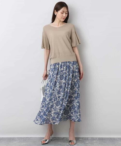 MK MICHEL KLEIN / エムケーミッシェルクラン ニット・セーター | フレアースリーブVネックニット/UVカット/洗える | 詳細19