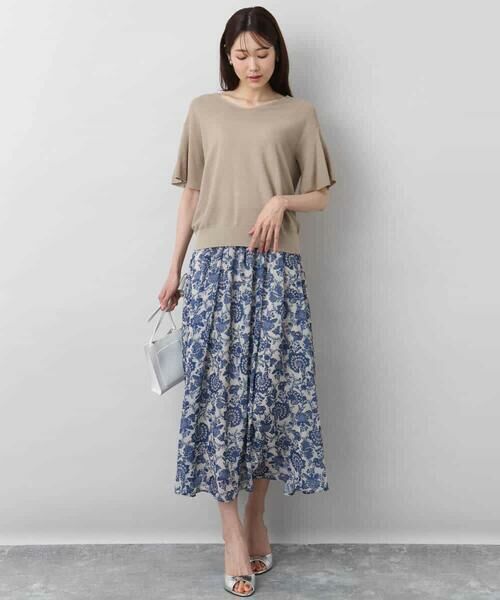 MK MICHEL KLEIN / エムケーミッシェルクラン ニット・セーター | フレアースリーブVネックニット/UVカット/洗える | 詳細21