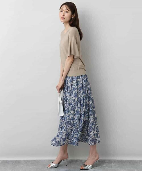 MK MICHEL KLEIN / エムケーミッシェルクラン ニット・セーター | フレアースリーブVネックニット/UVカット/洗える | 詳細22