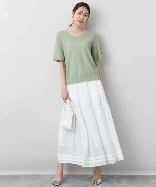 MK MICHEL KLEIN / エムケーミッシェルクラン ニット・セーター | フレアースリーブVネックニット/UVカット/洗える | 詳細23