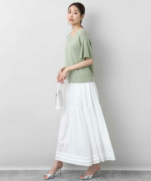 MK MICHEL KLEIN / エムケーミッシェルクラン ニット・セーター | フレアースリーブVネックニット/UVカット/洗える | 詳細25