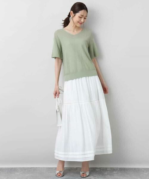 MK MICHEL KLEIN / エムケーミッシェルクラン ニット・セーター | フレアースリーブVネックニット/UVカット/洗える | 詳細26