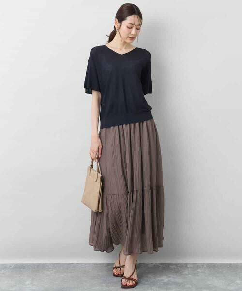 MK MICHEL KLEIN / エムケーミッシェルクラン ニット・セーター | フレアースリーブVネックニット/UVカット/洗える | 詳細27