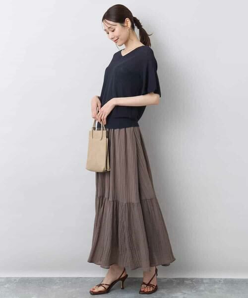 MK MICHEL KLEIN / エムケーミッシェルクラン ニット・セーター | フレアースリーブVネックニット/UVカット/洗える | 詳細28