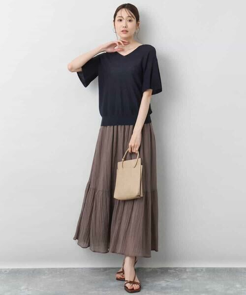 MK MICHEL KLEIN / エムケーミッシェルクラン ニット・セーター | フレアースリーブVネックニット/UVカット/洗える | 詳細29