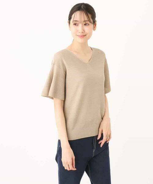 MK MICHEL KLEIN / エムケーミッシェルクラン ニット・セーター | フレアースリーブVネックニット/UVカット/洗える | 詳細30