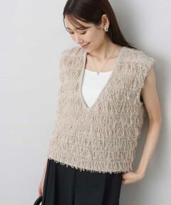 MK MICHEL KLEIN / エムケーミッシェルクラン ニット・セーター | ループフリンジニットベスト/洗える