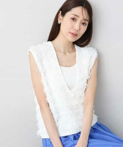 MK MICHEL KLEIN / エムケーミッシェルクラン ニット・セーター | ループフリンジニットベスト/洗える