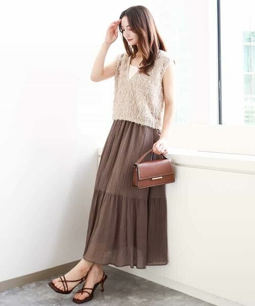 MK MICHEL KLEIN / エムケーミッシェルクラン ニット・セーター | ループフリンジニットベスト/洗える | 詳細10