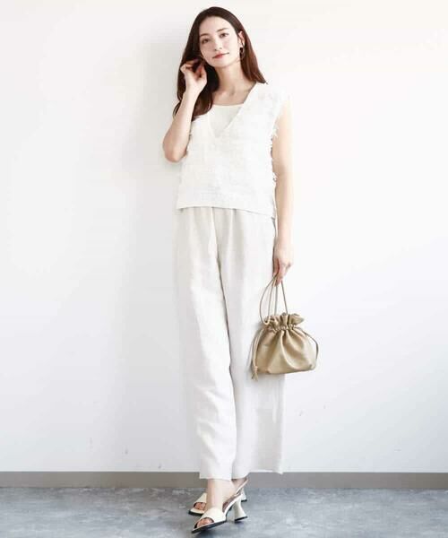 MK MICHEL KLEIN / エムケーミッシェルクラン ニット・セーター | ループフリンジニットベスト/洗える | 詳細3