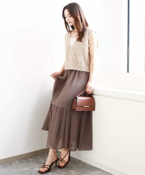 MK MICHEL KLEIN / エムケーミッシェルクラン ニット・セーター | ループフリンジニットベスト/洗える | 詳細8