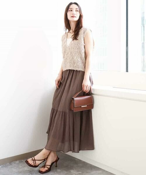 MK MICHEL KLEIN / エムケーミッシェルクラン ニット・セーター | ループフリンジニットベスト/洗える | 詳細9