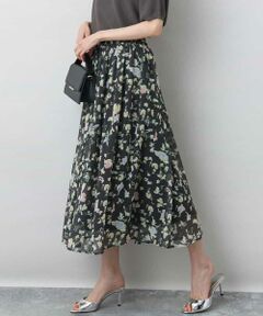 MK MICHEL KLEIN / エムケーミッシェルクラン ロング・マキシ丈スカート | 花柄シフォンスカート/洗える