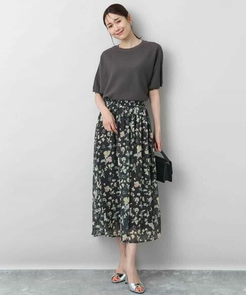 MK MICHEL KLEIN / エムケーミッシェルクラン ロング・マキシ丈スカート | 花柄シフォンスカート/洗える | 詳細18