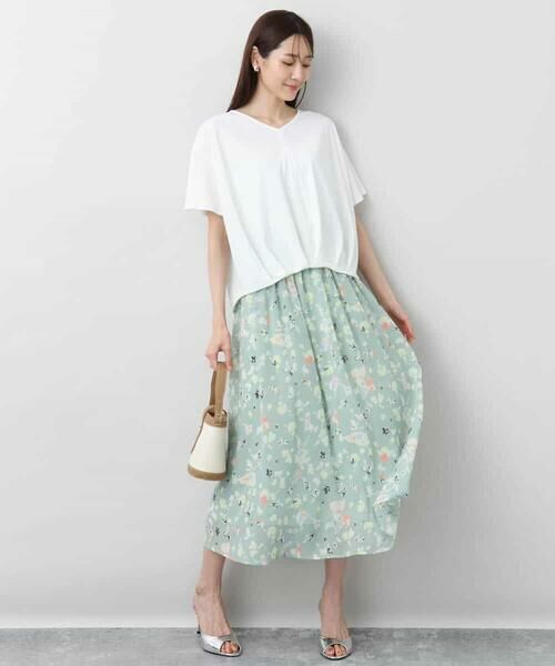 MK MICHEL KLEIN / エムケーミッシェルクラン ロング・マキシ丈スカート | 花柄シフォンスカート/洗える | 詳細19