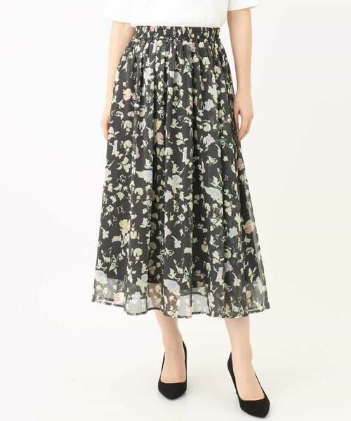 MK MICHEL KLEIN / エムケーミッシェルクラン ロング・マキシ丈スカート | 花柄シフォンスカート/洗える | 詳細22