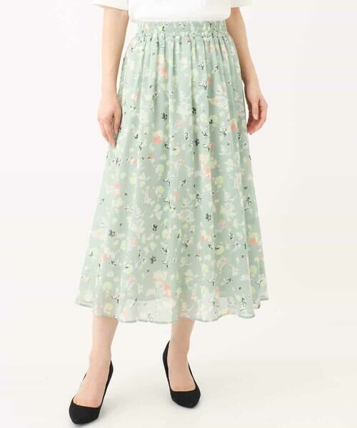 MK MICHEL KLEIN / エムケーミッシェルクラン ロング・マキシ丈スカート | 花柄シフォンスカート/洗える | 詳細28