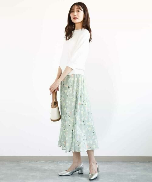 MK MICHEL KLEIN / エムケーミッシェルクラン ロング・マキシ丈スカート | 花柄シフォンスカート/洗える | 詳細5