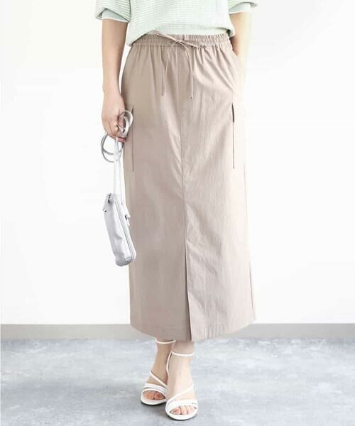 MK MICHEL KLEIN / エムケーミッシェルクラン ロング・マキシ丈スカート | ドライタッチカーゴデザインスカート/撥水/洗える | 詳細1