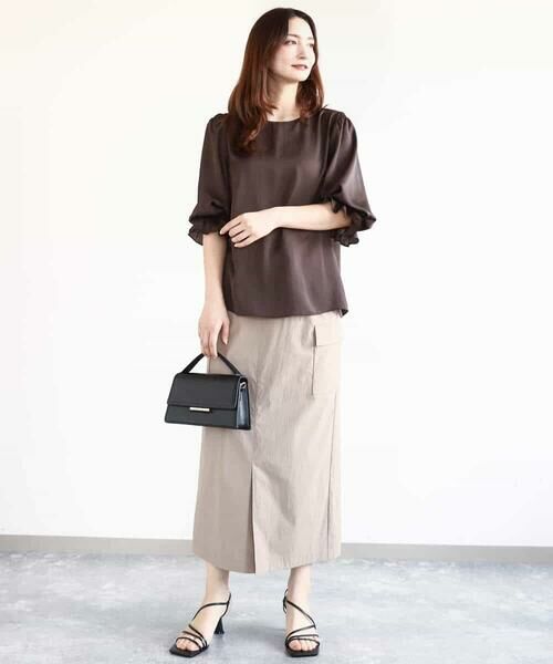 MK MICHEL KLEIN / エムケーミッシェルクラン ロング・マキシ丈スカート | ドライタッチカーゴデザインスカート/撥水/洗える | 詳細11