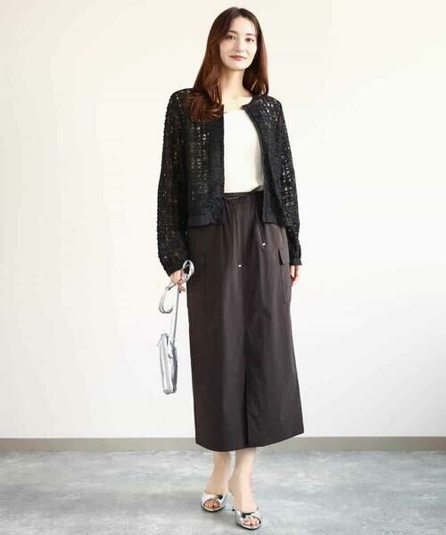 MK MICHEL KLEIN / エムケーミッシェルクラン ロング・マキシ丈スカート | ドライタッチカーゴデザインスカート/撥水/洗える | 詳細15