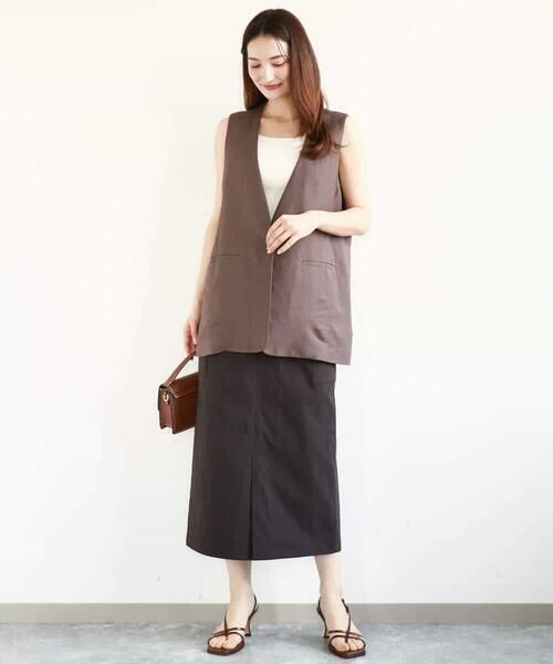 MK MICHEL KLEIN / エムケーミッシェルクラン ロング・マキシ丈スカート | ドライタッチカーゴデザインスカート/撥水/洗える | 詳細16