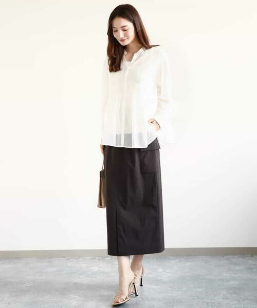 MK MICHEL KLEIN / エムケーミッシェルクラン ロング・マキシ丈スカート | ドライタッチカーゴデザインスカート/撥水/洗える | 詳細20