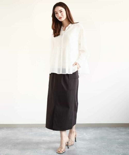 MK MICHEL KLEIN / エムケーミッシェルクラン ロング・マキシ丈スカート | ドライタッチカーゴデザインスカート/撥水/洗える | 詳細21