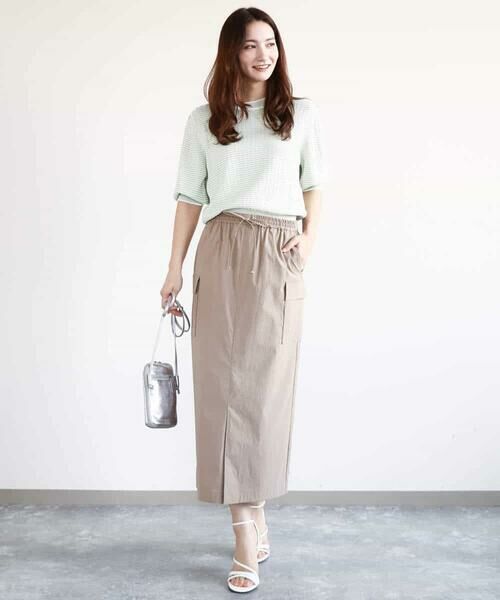 MK MICHEL KLEIN / エムケーミッシェルクラン ロング・マキシ丈スカート | ドライタッチカーゴデザインスカート/撥水/洗える | 詳細4