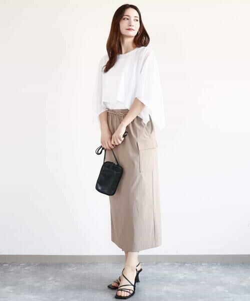 MK MICHEL KLEIN / エムケーミッシェルクラン ロング・マキシ丈スカート | ドライタッチカーゴデザインスカート/撥水/洗える | 詳細5