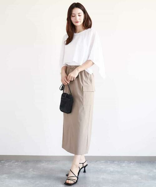 MK MICHEL KLEIN / エムケーミッシェルクラン ロング・マキシ丈スカート | ドライタッチカーゴデザインスカート/撥水/洗える | 詳細6