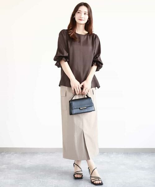 MK MICHEL KLEIN / エムケーミッシェルクラン ロング・マキシ丈スカート | ドライタッチカーゴデザインスカート/撥水/洗える | 詳細8