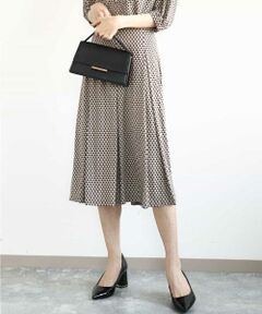 MK MICHEL KLEIN / エムケーミッシェルクラン ロング・マキシ丈スカート | 幾何柄ジャージータックスカート/洗える