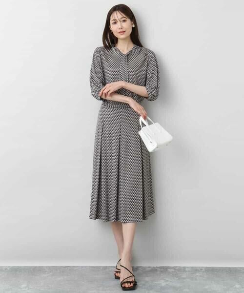 MK MICHEL KLEIN / エムケーミッシェルクラン ロング・マキシ丈スカート | 幾何柄ジャージータックスカート/洗える | 詳細19