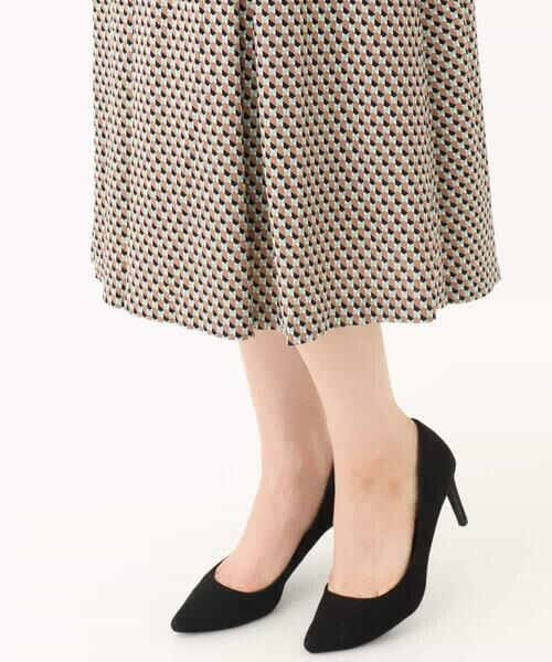 MK MICHEL KLEIN / エムケーミッシェルクラン ロング・マキシ丈スカート | 幾何柄ジャージータックスカート/洗える | 詳細29