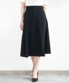 MK MICHEL KLEIN / エムケーミッシェルクラン ロング・マキシ丈スカート | ベルト付きタックプリーツスカート/洗える