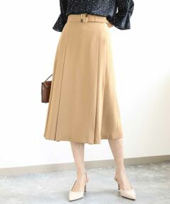 MK MICHEL KLEIN / エムケーミッシェルクラン ロング・マキシ丈スカート | ベルト付きタックプリーツスカート/洗える