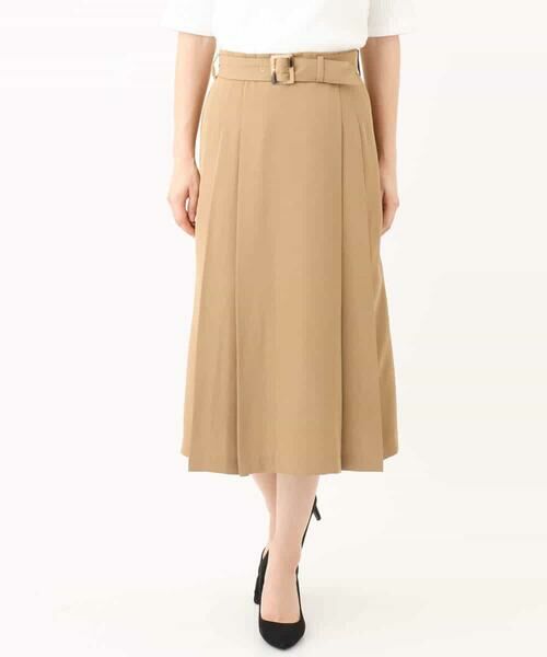 MK MICHEL KLEIN / エムケーミッシェルクラン ロング・マキシ丈スカート | ベルト付きタックプリーツスカート/洗える | 詳細17