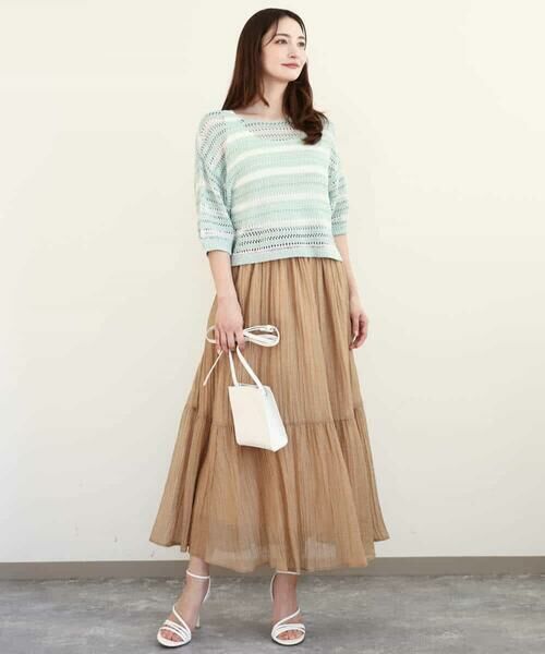 MK MICHEL KLEIN / エムケーミッシェルクラン ロング・マキシ丈スカート | ソフト楊柳ティアードスカート/洗える | 詳細17