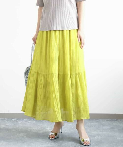 MK MICHEL KLEIN / エムケーミッシェルクラン ロング・マキシ丈スカート | ソフト楊柳ティアードスカート/洗える | 詳細19