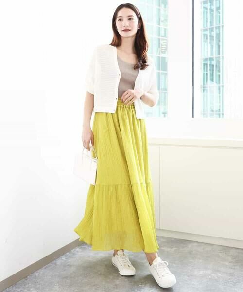 MK MICHEL KLEIN / エムケーミッシェルクラン ロング・マキシ丈スカート | ソフト楊柳ティアードスカート/洗える | 詳細24